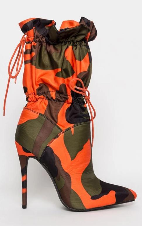 Winter Women's Lycra Fabric Toggle Laces Pointed Toe Ankle Boots