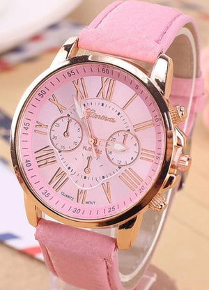 Women Leather Bracelet Wrist Watch