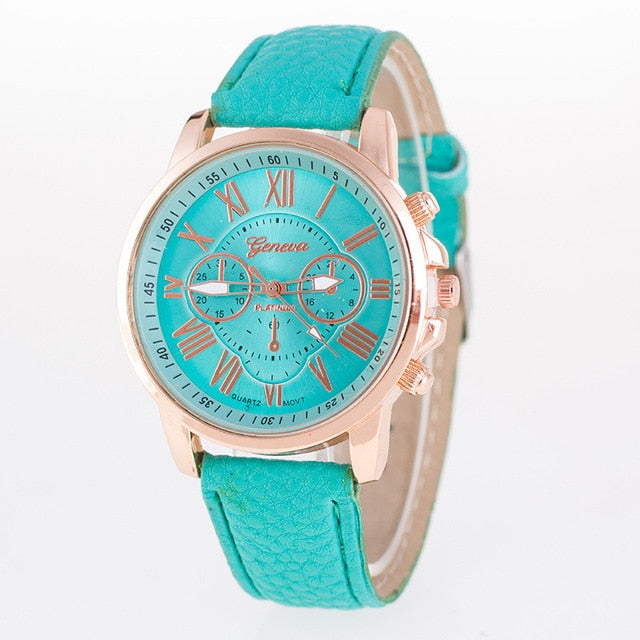 Women Leather Bracelet Wrist Watch