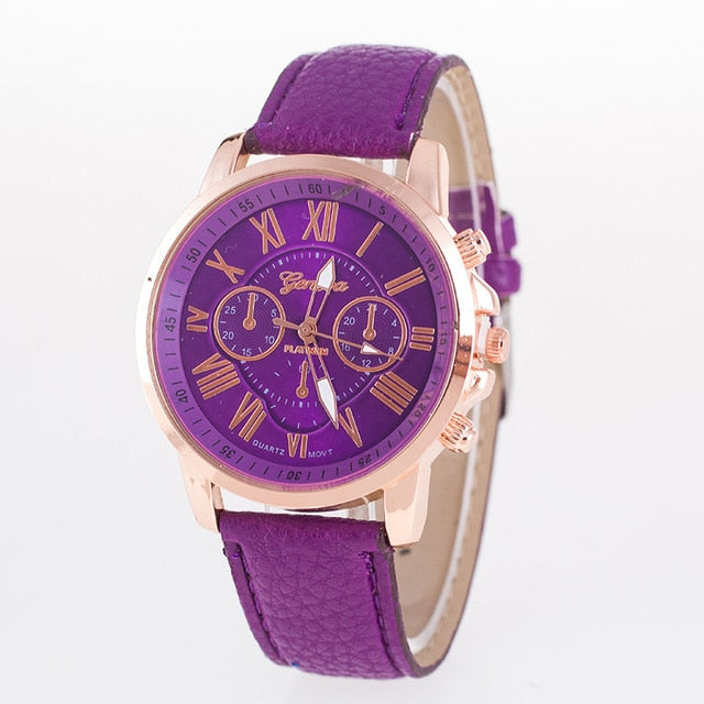 Women Leather Bracelet Wrist Watch