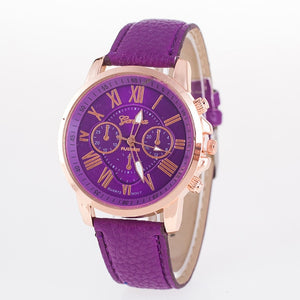 Women Leather Bracelet Wrist Watch