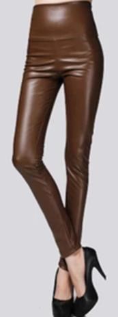 Women's Thin Faux Leather Skinny Stretch Pants