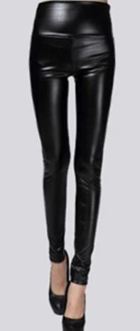 Women's Thin Faux Leather Skinny Stretch Pants