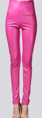 Women's Thin Faux Leather Skinny Stretch Pants