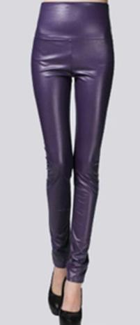 Women's Thin Faux Leather Skinny Stretch Pants