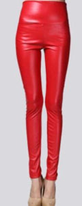 Women's Thin Faux Leather Skinny Stretch Pants