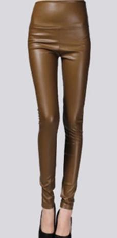 Women's Thin Faux Leather Skinny Stretch Pants