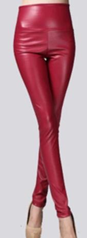 Women's Thin Faux Leather Skinny Stretch Pants