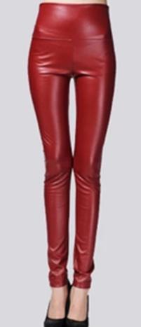 Women's Thin Faux Leather Skinny Stretch Pants