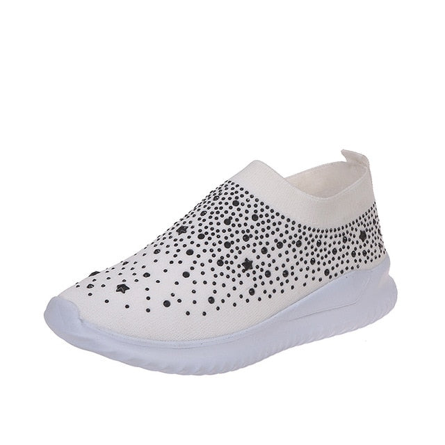 Women's Rhinestone Slip On Sneakers