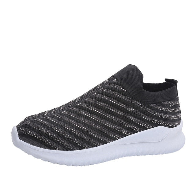 Women's Rhinestone Slip On Sneakers