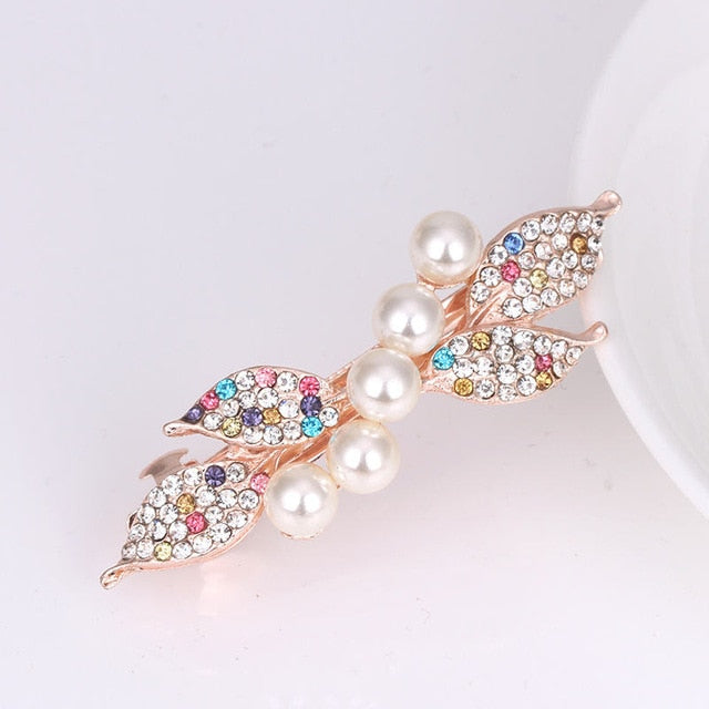 1PC Rhinestones with Pearls Side Bangs  Hair Clips