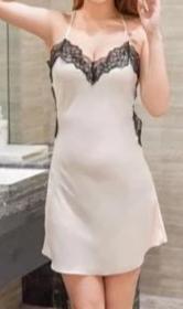 Women's Sexy Backless Lace Satin Night gown
