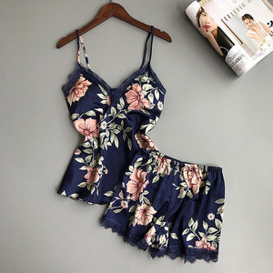 Women's 2 piece Lounge Sexy Satin Sleepwear