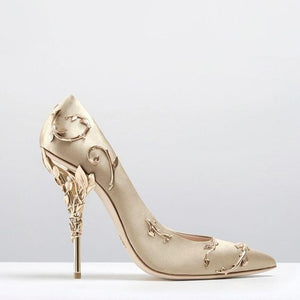Women's High Heel Pointed Toe Flower Heel Shoes