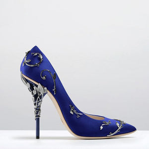 Women's High Heel Pointed Toe Flower Heel Shoes
