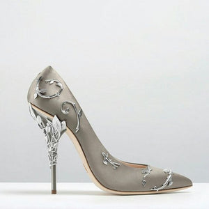 Women's High Heel Pointed Toe Flower Heel Shoes