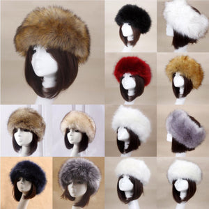 Women Thick Furry Fluffy Faux Fur Headband Hat