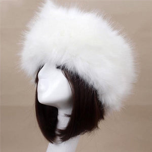 Women Thick Furry Fluffy Faux Fur Headband Hat