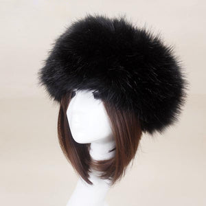 Women Thick Furry Fluffy Faux Fur Headband Hat