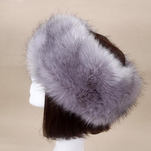 Women Thick Furry Fluffy Faux Fur Headband Hat