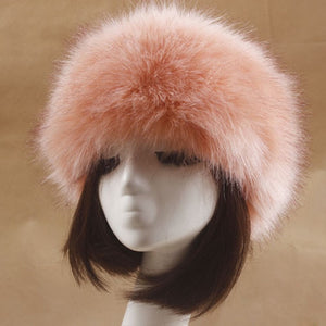 Women Thick Furry Fluffy Faux Fur Headband Hat