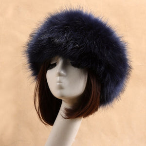 Women Thick Furry Fluffy Faux Fur Headband Hat