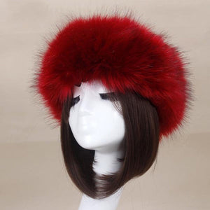 Women Thick Furry Fluffy Faux Fur Headband Hat