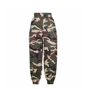 Woman's Cargo high waist camouflage pants