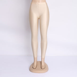 Women Solid Color Shinny Leggings